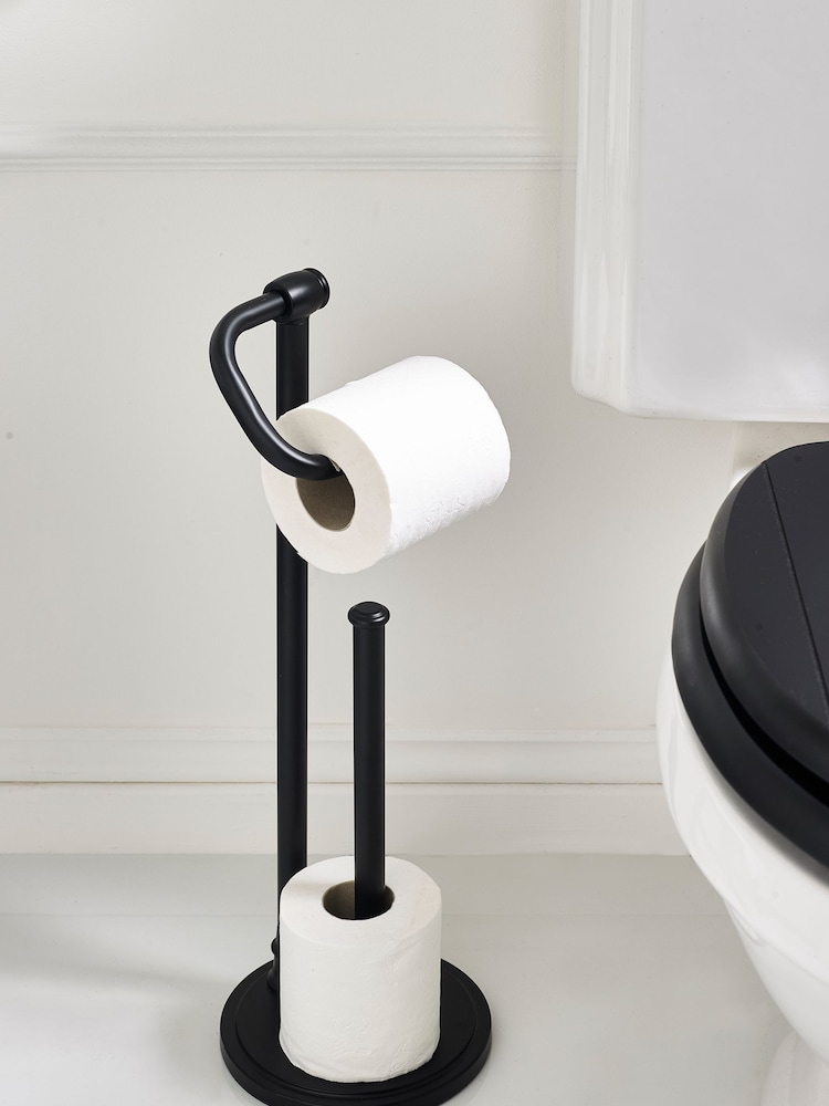 Black Heritage Floor Standing Toilet Roll Holder - Image 1 of 5
