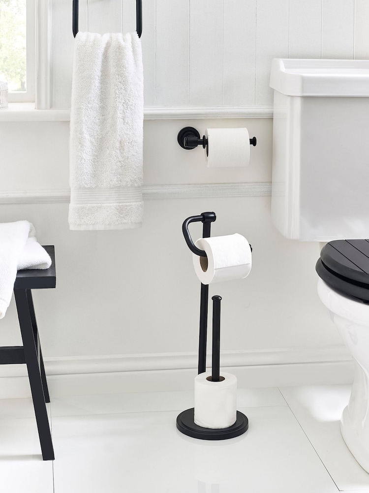 Black Heritage Floor Standing Toilet Roll Holder - Image 4 of 5