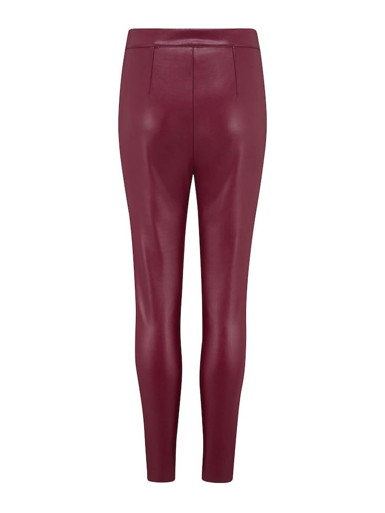 Pour Moi Red Elise Stretch Faux Leather Skinny Trousers - Image 5 of 5 Pour Moi Red Elise Stretch Faux Leather Skinny Trousers - Image 5 of 5