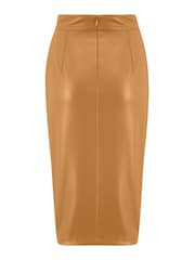 Pour Moi Natural Elise Faux Leather Midi Pencil Skirt - Image 5 of 5