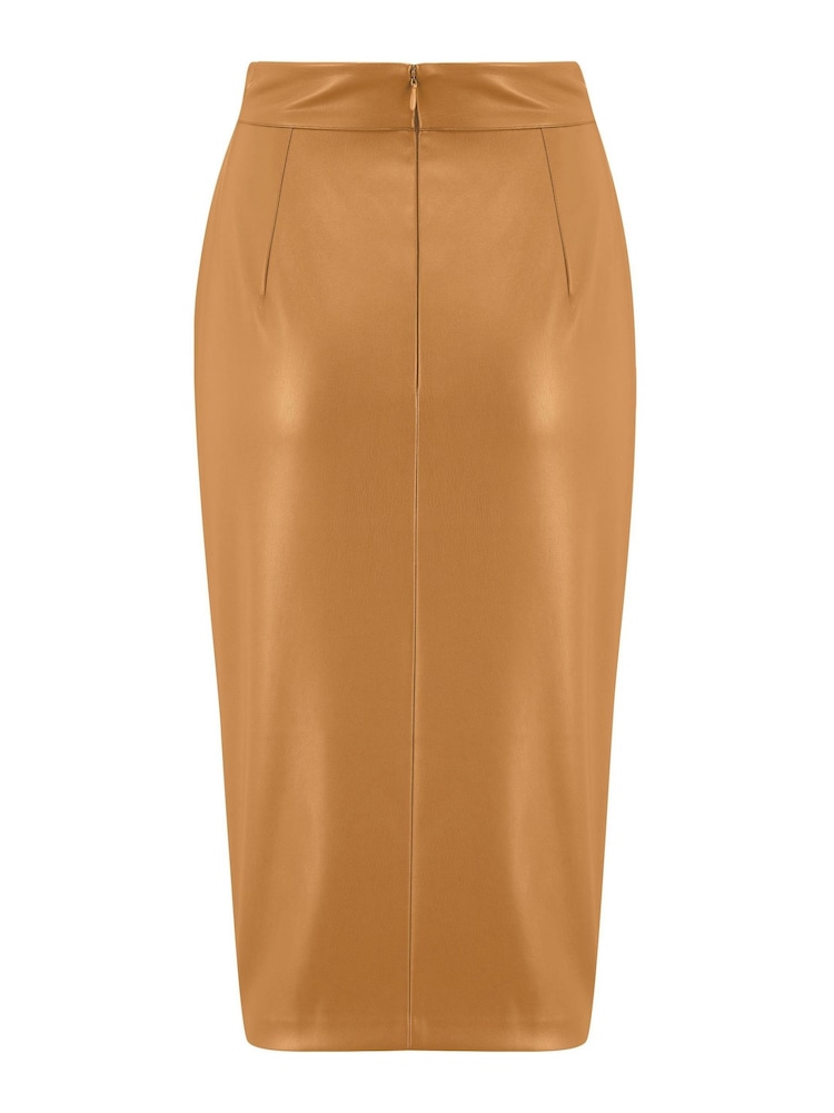 Pour Moi Natural Elise Faux Leather Midi Pencil Skirt - Image 5 of 5
