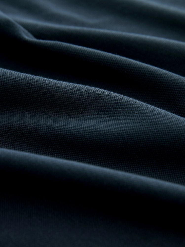 Navy Blue/Tan Brown Regular Fit Short Sleeve Tipped Polo Shirt - Image 8 of 8