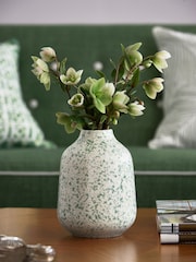 Nina Campbell Green Meadow Splatter Glaze Vase - Image 1 of 3