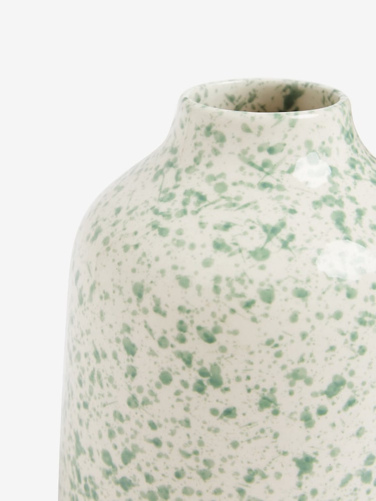 Nina Campbell Green Meadow Splatter Glaze Vase - Image 3 of 3