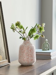Nina Campbell Coral Pink Meadow Splatter Glaze Vase - Image 1 of 4