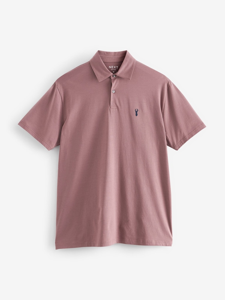 Blue/Pink/Green Pastel Regular Fit Short Sleeve Jersey Polo Shirts 3 Pack - Image 4 of 6
