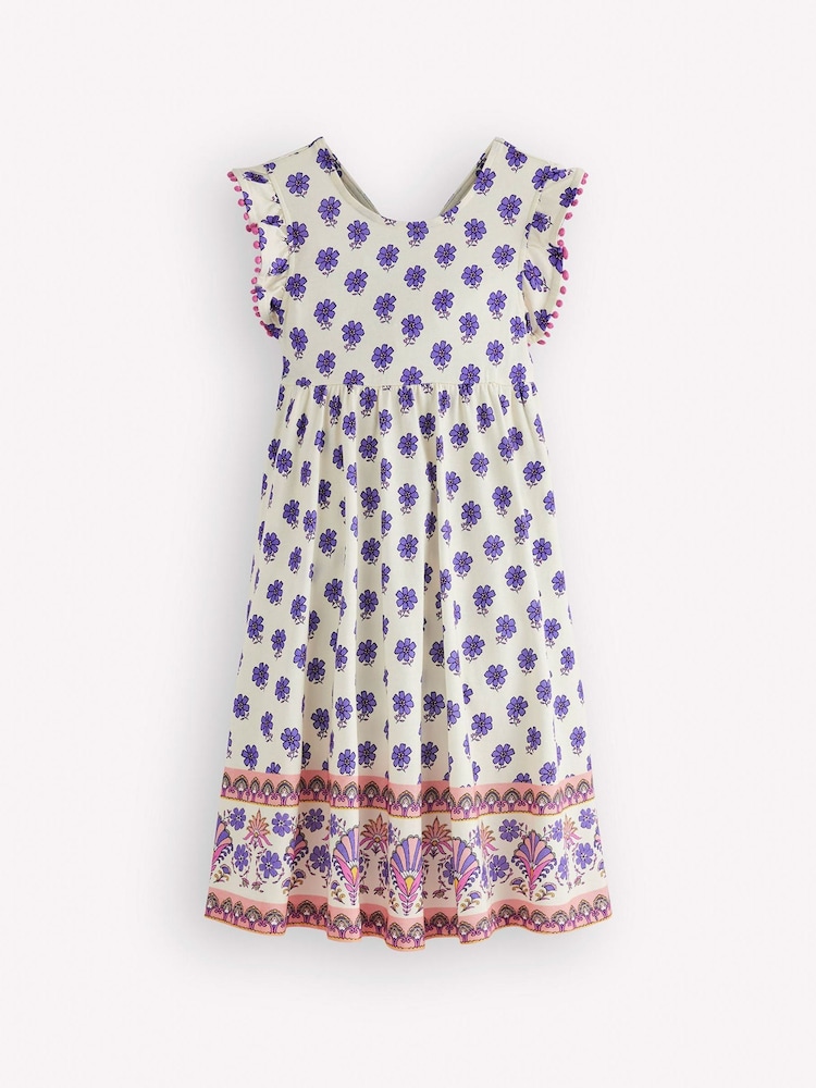 Boden Cream Bow Back Jersey Dress - Image 2 of 3