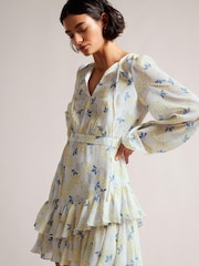 Синее платье мини с асимметричными оборками Ted Baker Suziiee - Image 1 of 5