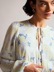 Синее платье мини с асимметричными оборками Ted Baker Suziiee - Image 4 of 5