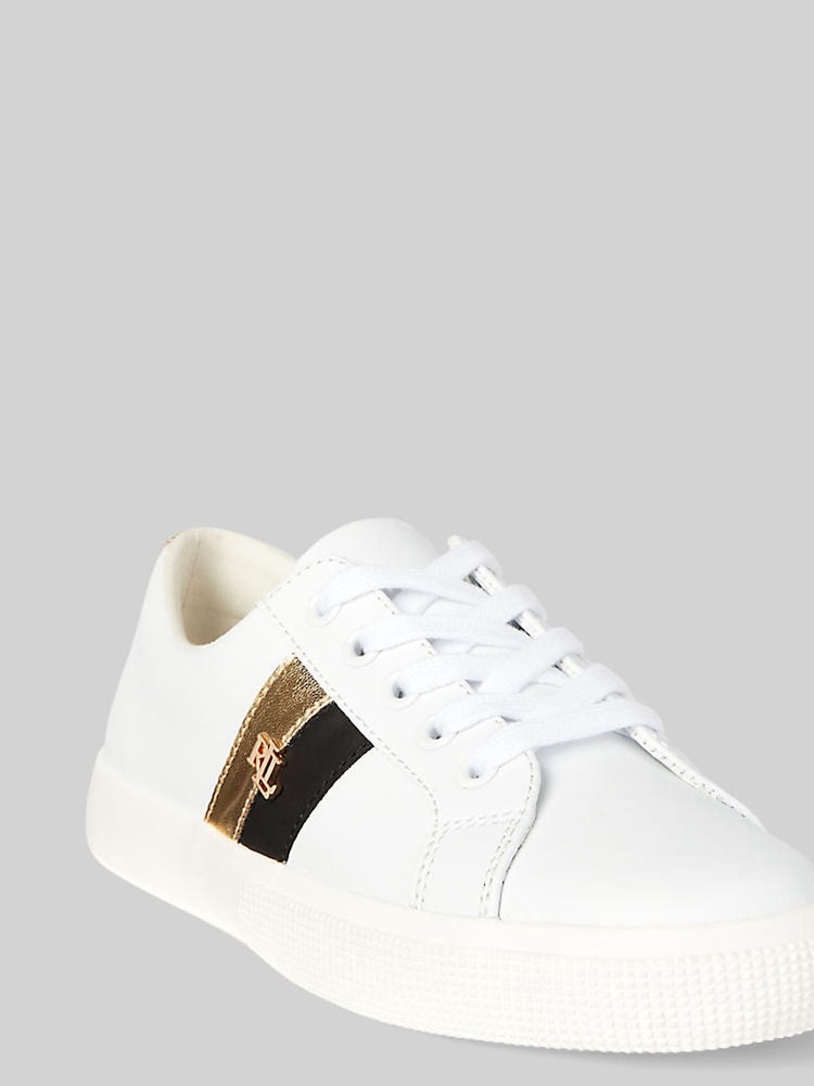 Lauren Ralph Lauren Janson Logo Leather Trainers - Image 2 of 4