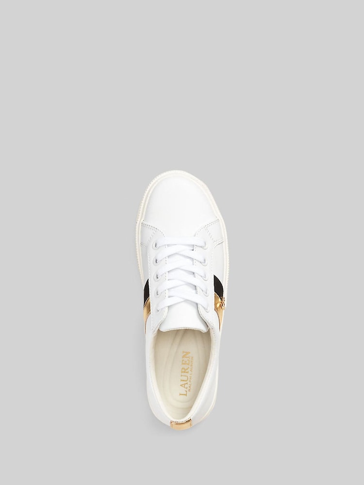 Lauren Ralph Lauren Janson Logo Leather Trainers - Image 4 of 4