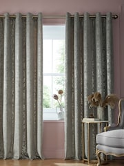 Clarissa Hulse Silver Gypsophilia Eyelet Curtains - Image 1 of 2