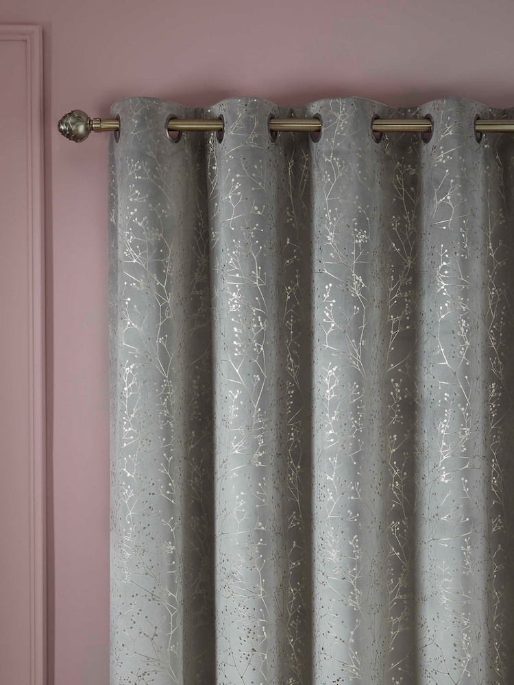 Clarissa Hulse Silver Gypsophilia Eyelet Curtains - Image 2 of 2