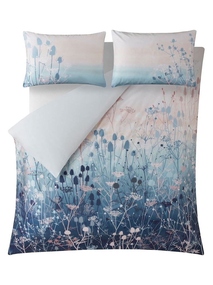 Clarissa Hulse Blue Tania's Garden 100% Cotton Duvet Cover and Pillowcase Set - Image 3 of 5