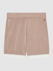 Reiss Champagne Fielder Relaxed Fit Elasticated Chenille Shorts - Image 2 of 5