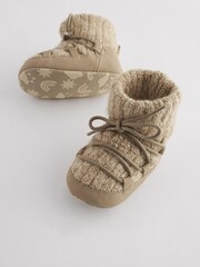 Naturalny szary kamienny - Pram Knitted Snow Boots (0-24mths) - Image 3 of 5