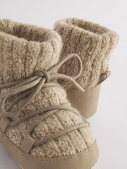 Naturalny szary kamienny - Pram Knitted Snow Boots (0-24mths) - Image 5 of 5