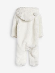 Ecru Cream Cosy Fleece Bear Baby Pramsuit (0mths-2yrs) - Image 2 of 3