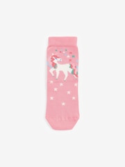 Pink 7 Pack Unicorn Cotton Rich Ankle Socks - Image 2 of 8