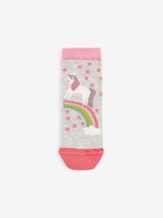 Pink 7 Pack Unicorn Cotton Rich Ankle Socks - Image 3 of 8