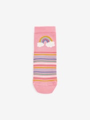 Pink 7 Pack Unicorn Cotton Rich Ankle Socks - Image 7 of 8