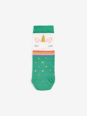 Pink 7 Pack Unicorn Cotton Rich Ankle Socks - Image 8 of 8