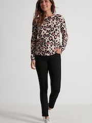 M&Co Leopard Brown Crew Neck Jumper - Image 3 of 5