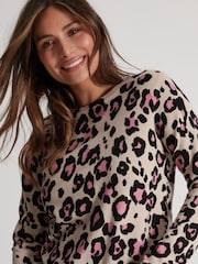 M&Co Leopard Brown Crew Neck Jumper - Image 4 of 5