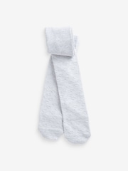 Grey Cotton Rich Textured Heart Tights - Image 1 of 1