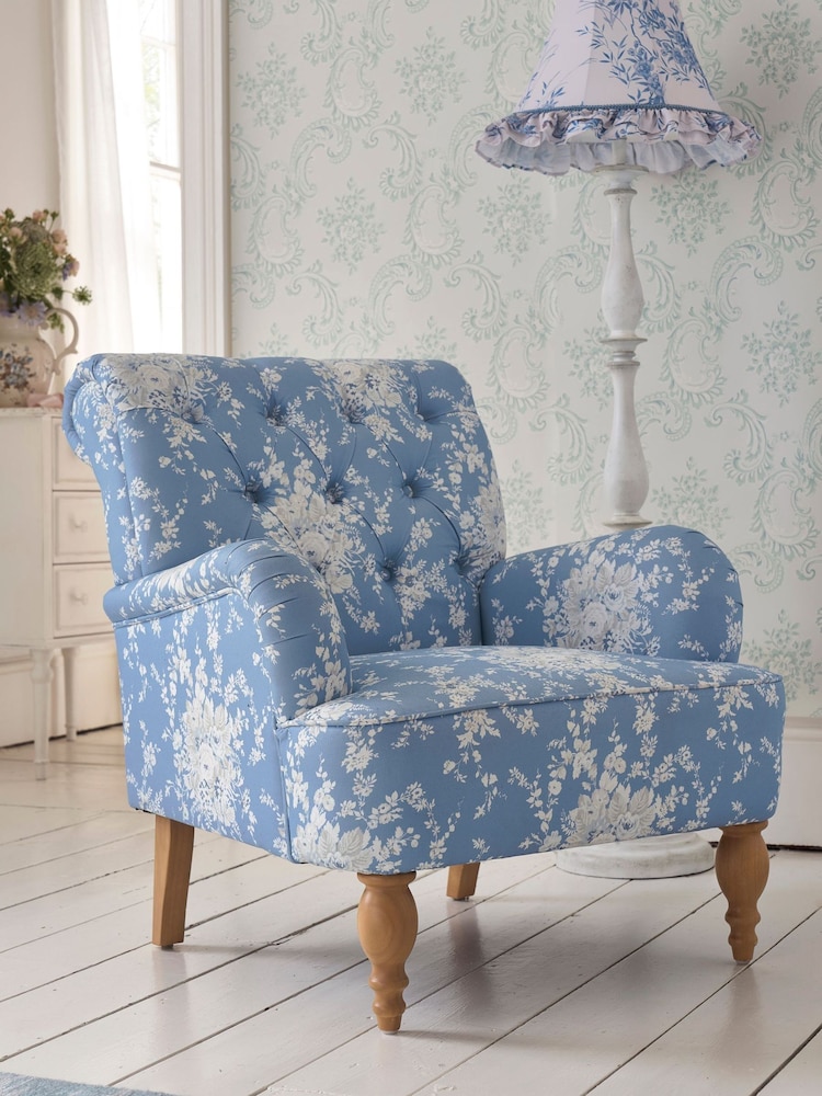 Shabby Chic by Rachel Ashwell® Garden Floral Denim Blue Twyla Accent Chair - Image 1 of 7 Shabby Chic by Rachel Ashwell® Garden Floral Denim Blue Twyla Accent Chair - Image 1 of 7