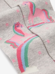 Blue, Pink and Grey 3 Pack Cotton Rich Unicorn Tights - Image 7 of 8