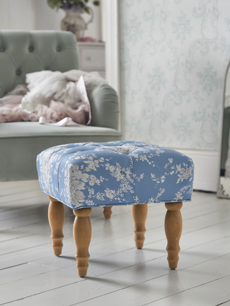 Shabby Chic by Rachel Ashwell® Garden Floral Denim Blue Sadie Stool - Image 1 of 5