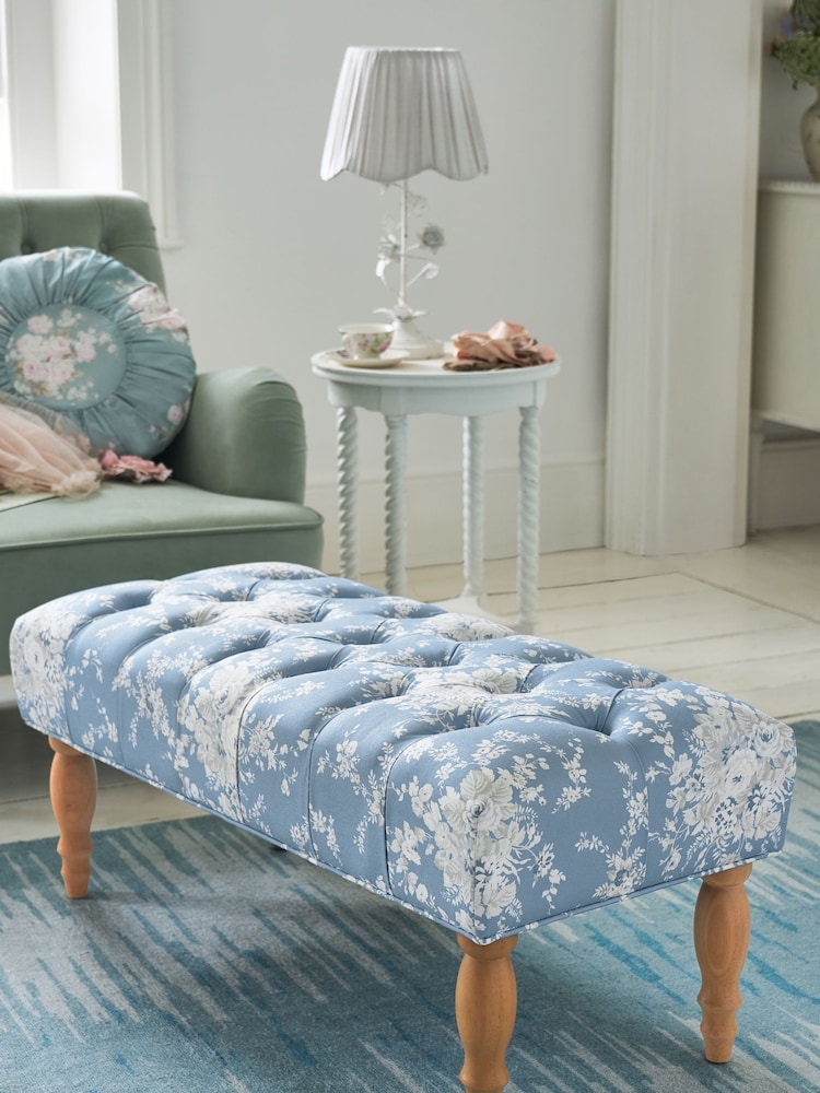 Shabby Chic by Rachel Ashwell® Garden Floral Denim Blue Sadie Bench - Image 1 of 5