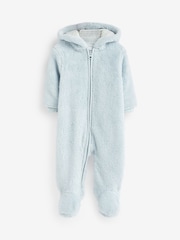 Blue Cosy Fleece Bear Baby Pramsuit (0-18mths) - Image 1 of 2