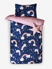 Multi Rainbow Fleece Duvet Cover and Pillowcase Set - Image 2 of 3