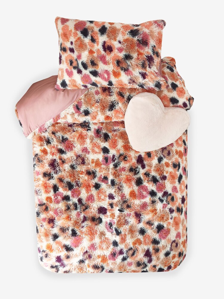Ensemble housAnimalse de couette et taie d’oreiller en polaire à poil long à imprimé peluche peluche - Image 1 de 4
