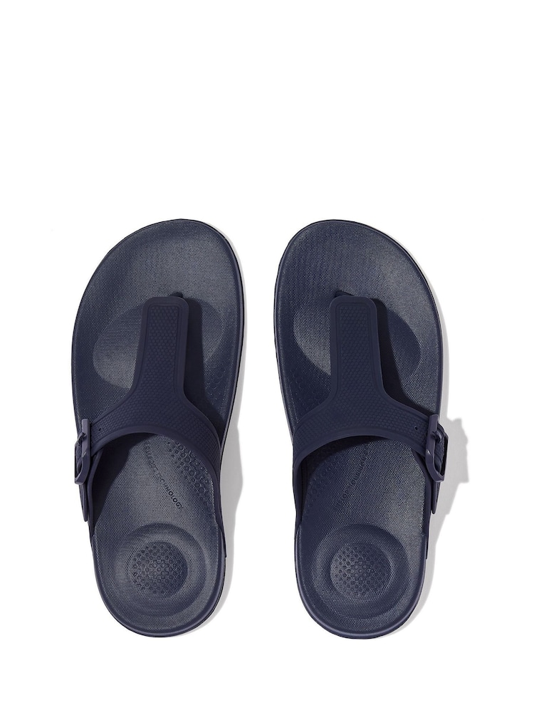 FitFlop Black Iqushion Adjustable Buckle Flip-Flops - Image 2 of 4