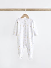 White 100% Cotton Delicate Baby Sleepsuits 3 Pack (0-2yrs) - Image 10 of 17