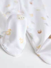 White 100% Cotton Delicate Baby Sleepsuits 3 Pack (0-2yrs) - Image 12 of 17