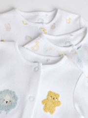 White 100% Cotton Delicate Baby Sleepsuits 3 Pack (0-2yrs) - Image 16 of 17