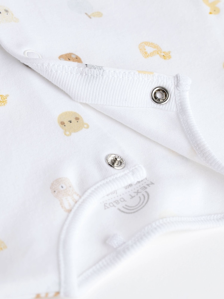 White 100% Cotton Delicate Baby Sleepsuits 3 Pack (0-2yrs) - Image 17 of 17