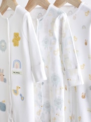White 100% Cotton Delicate Baby Sleepsuits 3 Pack (0-2yrs) - Image 3 of 17
