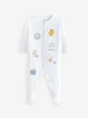 White 100% Cotton Delicate Baby Sleepsuits 3 Pack (0-2yrs) - Image 4 of 17
