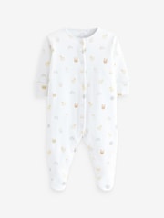 White 100% Cotton Delicate Baby Sleepsuits 3 Pack (0-2yrs) - Image 5 of 17
