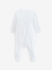 White 100% Cotton Delicate Baby Sleepsuits 3 Pack (0-2yrs) - Image 7 of 17