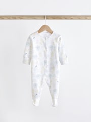 White 100% Cotton Delicate Baby Sleepsuits 3 Pack (0-2yrs) - Image 9 of 17