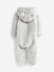 Grey Cosy Fleece Bear Baby Pramsuit - Image 2 of 3