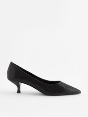 Black Regular/Wide Fit Forever Comfort® Kitten Heel Court Shoes - Image 2 of 5