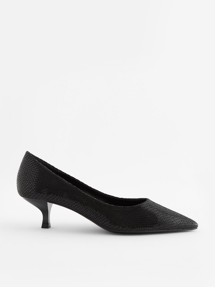 Black Regular/Wide Fit Forever Comfort® Kitten Heel Court Shoes - Image 2 of 5