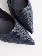 Navy Blue Standard/Wide Fit Forever Comfort® Kitten Heel Court Shoes - Image 6 of 7